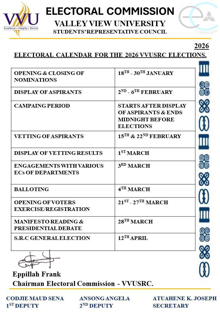 SRC Election Calendar 2026